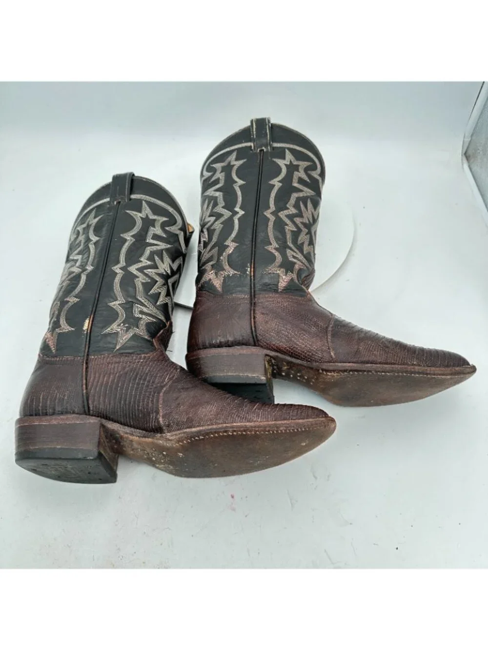 Tony Lama 70s Men Size 8.5D Brown Exotic Genuine Lizard Cowboy Western Boot